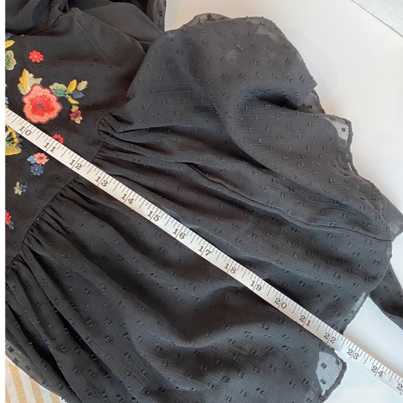 ZARA TRAFALUC Semi Sheer Embroidered Tunic Top - Picture 5 of 8